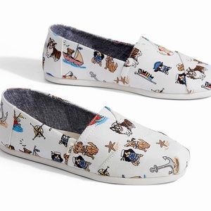 Tom’s Nautical Dogs Canvas Shoes NIB